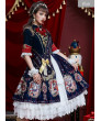 Winter Lolita Dress Light Blue Long Sleeve The Gallery Series OP Printing Dress