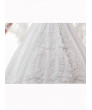 Classic Lolita Wedding Dress Pure White Retro Gorgeous Three Quarter Sleeve White Dress