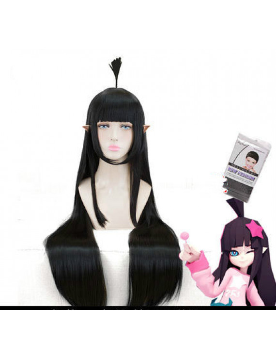 Aotu World Kalie Long Straight Black Synthetic Hair Cosplay Wig