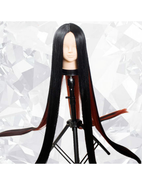 Land of the Lustrous Bort Black Red Long Straight Cosplay Hair Wig