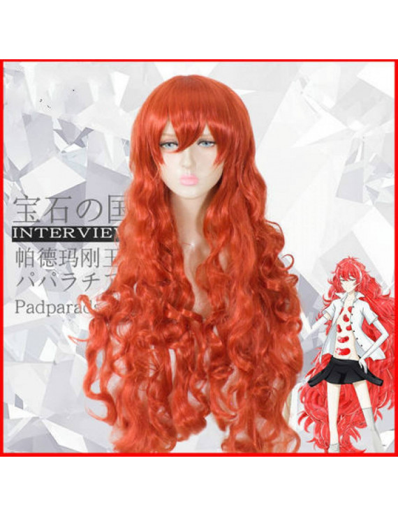 Land of the Lustrous Padparadscha Red Long Curly Synthetic Hair Cosplay Wig