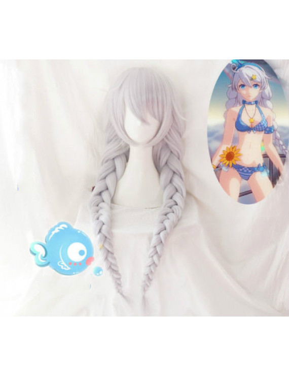 MmiHoYo Kiana Kaslana Braid silver cosplay Anime Hair Wig