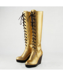 Vocaloid Megurine Luka Golden Shoes Cosplay Boots