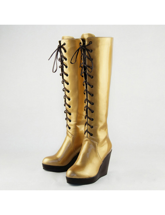 Vocaloid Megurine Luka Golden Shoes Cosplay Boots