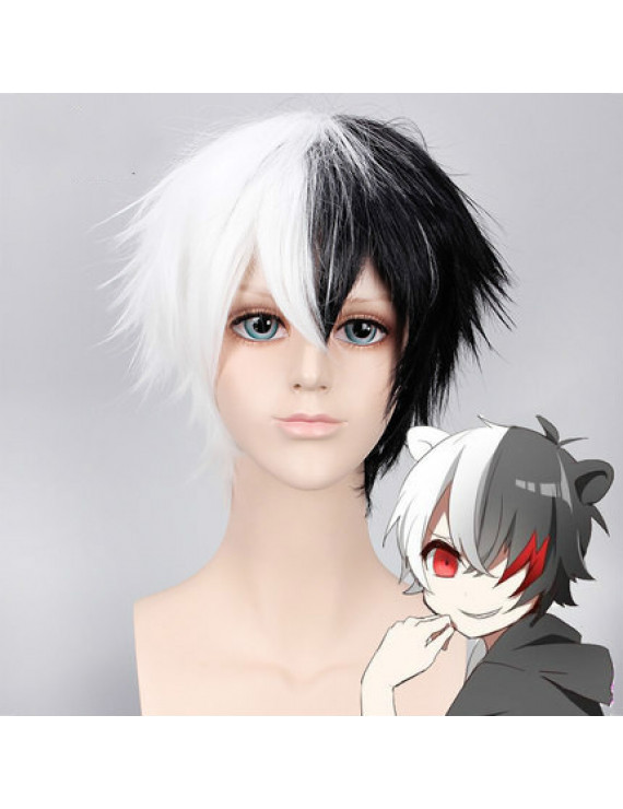 Danganronpa Trigger Happy Havoc Monokuma Black White Cosplay Hair Wig