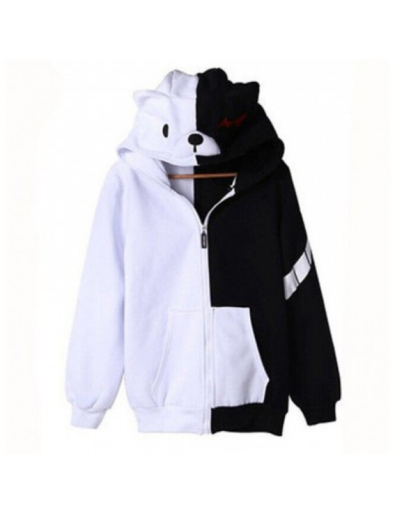 Danganronpa Monokuma Casual Sweatshirt Zip Hoodie Cosplay Costume