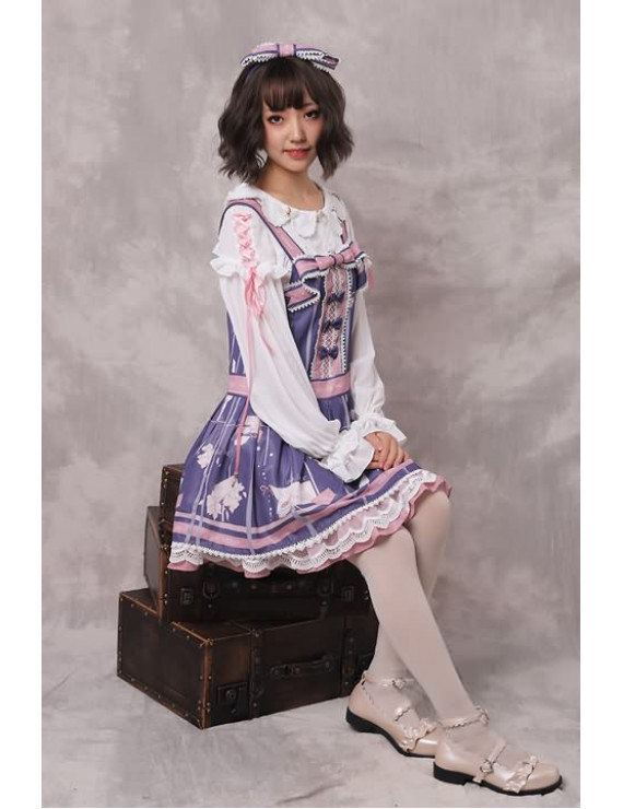 Sweet Lolita Dress JSK Original Autumn Letter Printed Chiffon Dress
