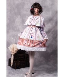 Sweet Lolita Dress Long Sleeve Short Coat Shawl Three-Piece JSK Dress