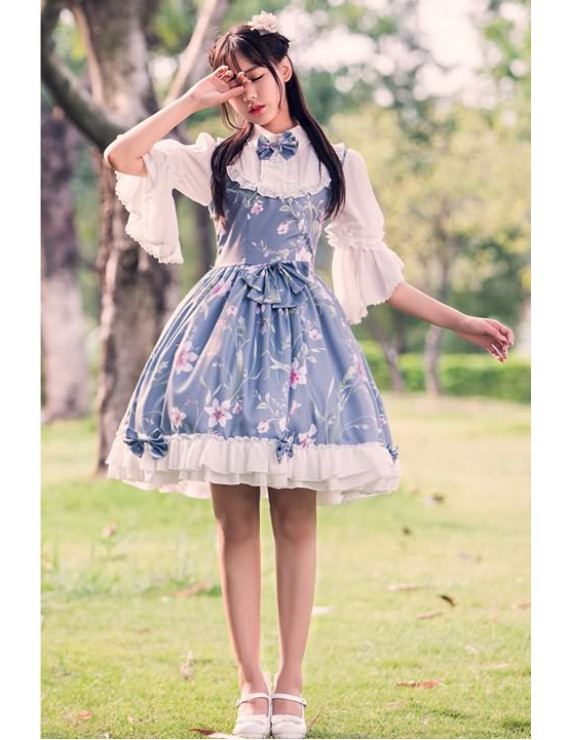 Sweet Chinese Style Printed Lolita Dress for Women