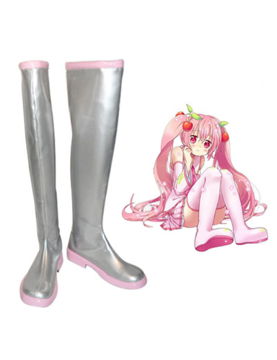 Vocaloid Sakura Miku Boots Cosplay Shoes Cosplay Boots