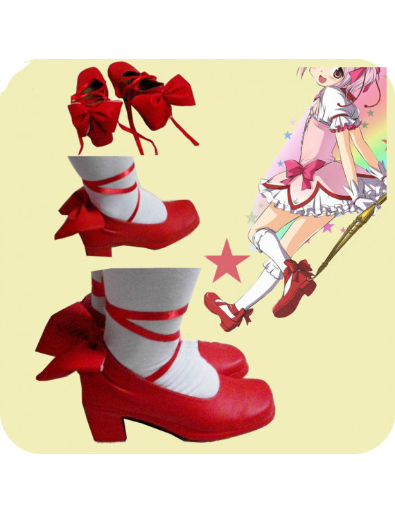 Puella Magi Madoka Magica Kaname Madoka Leather Cosplay Boots