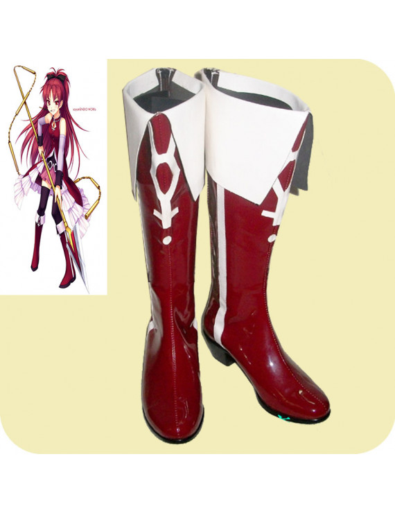 Puella Magi Madoka Magica Sakura Kyouko PU Leather Cosplay Boots