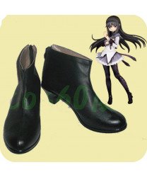 Puella Magi Madoka Magica Akemi Homura PU Leather Cosplay Boots