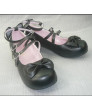 Black Japanese lolita bow princess shoes