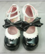 Classic Lolita Shoes Black Thick bottom cute bow princess shoes