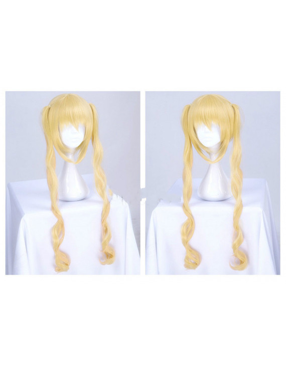 Blend S Kaho Hinata Blonde Two Ponytails Curly Cosplay Wig Heat Resistant Fiber Synthetic Hair Wigs
