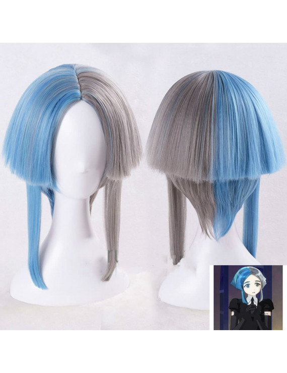 Land of the Lustrous Euclase Blue Gray Short Straight Japan Anime Cosplay Wig