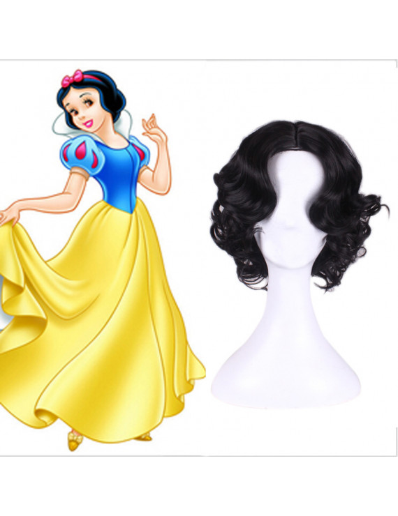 Snow White Black Short Wave Cosplay Wig