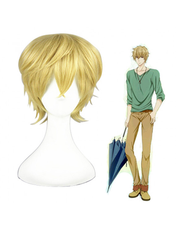 Wolf Girl and Black Prince Sata Kyouya Golden Short Cosplay Hair Wig