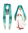 Vocaloid Snow Miku Aqua Blue Long Straight Ponytail Cosplay Wig