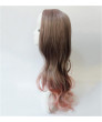 Popular Gray Pink Long Wavy Synthetic Hair Lolita Wig for Lady