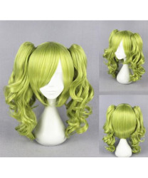 Unlight Sheri Peak Short Green Japan Anime Cosplay Wig + Two Ponytails
