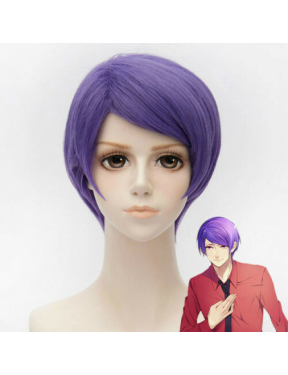 Tokyo Ghoul Shuu Tsukiyama Dark Purple Short Cosplay Wig