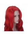 Long Bright Red Curly Wave women Mera cosplay costume Wigs