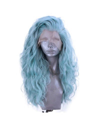 Lolita Wig Long Curly Blue Green Harajuku Synthetic Wig