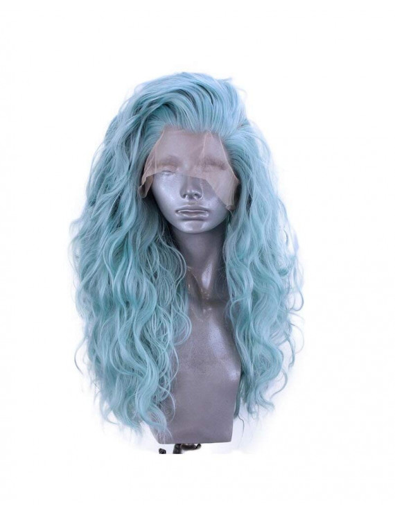 Lolita Wig Long Curly Blue Green Harajuku Synthetic Wig