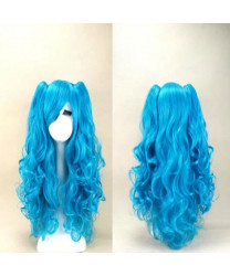 Sweet Lolita Wig Long Wavy Blue Two Ponytails Synthetic Hair Wig