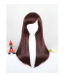 Overwatch DVA Long Brown Maroon Mid Length Cosplay Wig