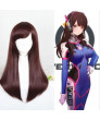 Overwatch DVA Long Brown Maroon Mid Length Cosplay Wig