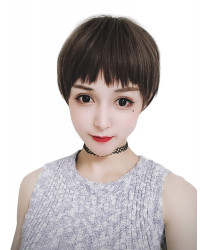 Mens Green Wood Dog Bite Liuhai Short Hair Shaved Face Fluffy Net Red Popular Wig