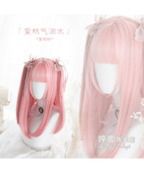 Sweet Lolita Wig Pink Long Straight Lolita Daily Wig for Maid