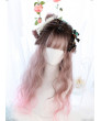 Classic Lolita Wig Meidum Length Roman Curly hair Cosplay Wig With Neat Bang