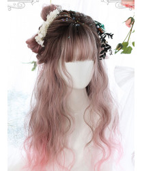 Classic Lolita Wig Meidum Length Roman Curly hair Cosplay Wig With Neat Bang