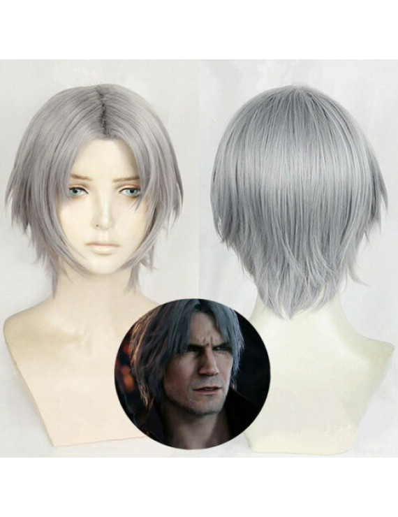 Devil May Cry Dante Short Gray Synthetic Hair Cosplay Wig