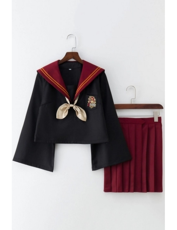 Harry Potter Slytherin Uniform Sailor Suit JK Shirt+Pleated Skirt Cosplay Costume