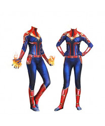 Avengers Infinity War Captain Marvel Ms.Marvel Spandex Jumpsuit Cosplay Costume