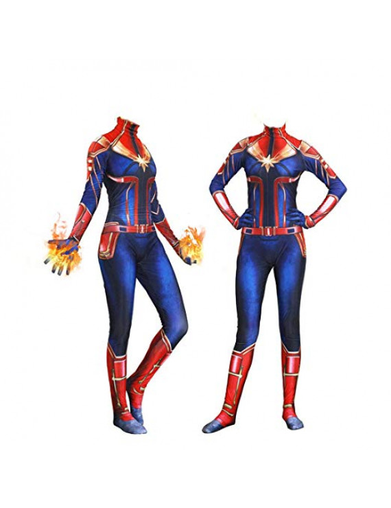 Avengers Infinity War Captain Marvel Ms.Marvel Spandex Jumpsuit Cosplay Costume