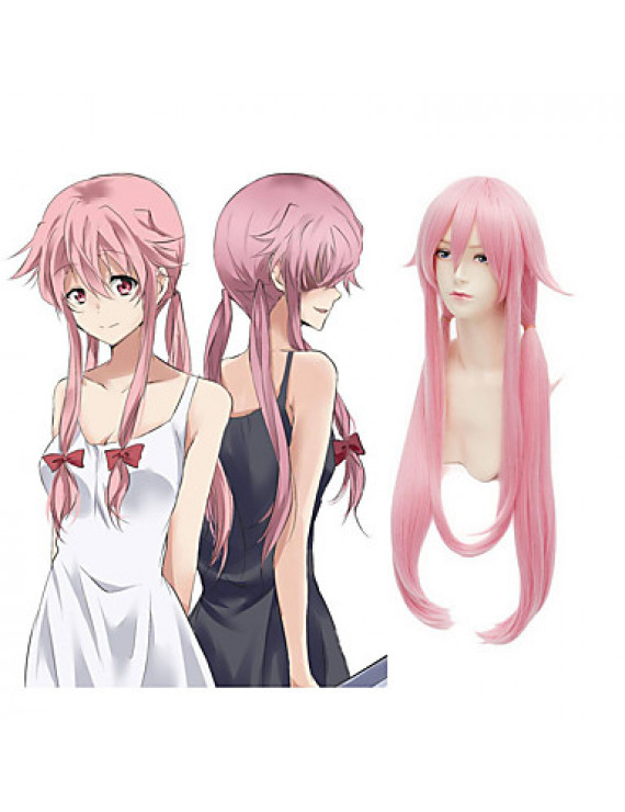 The Future Diary Gasai Yuno Heat Resistant Fiber Pink Anime Cosplay Wigs