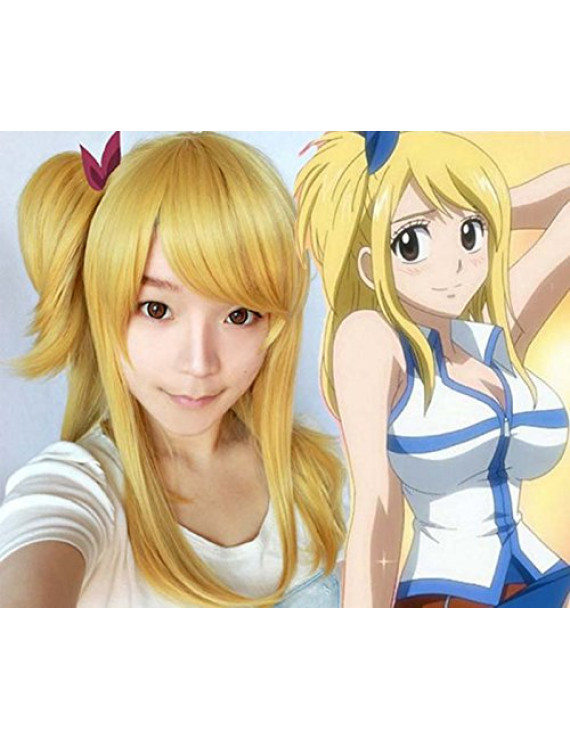 Fairy Tail Lucy Heartfilia Heat Resistant Fiber Blonde Anime Cosplay Wigs