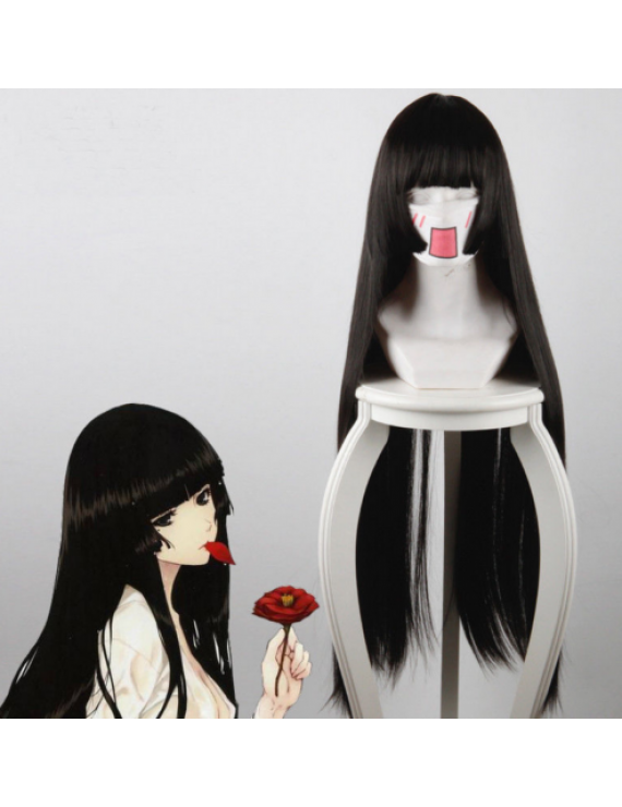 Jigoku Shoujo Ai Enma Long Straight Black Anime Cosplay Wigs