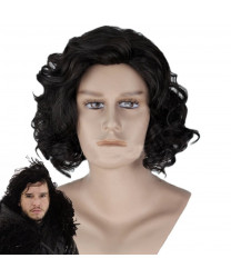 Game of Thrones Jon Snow Black Short Wavy Cosplay Wig