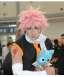 Fairy Tail Natsu Dragneel Heat Resistant Fiber Pink Anime Cosplay Wig