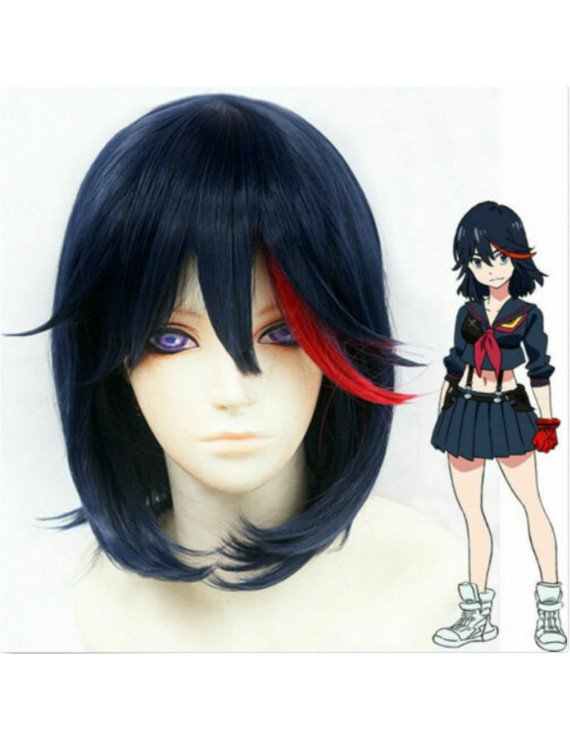 Kill la Kill Ryuko Matoi Blue Red Cosplay Wig