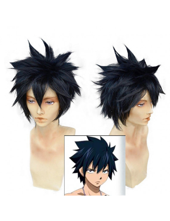 FAIRY TAIL Gray Fullbuster Black Short Anime Cosplay Wig