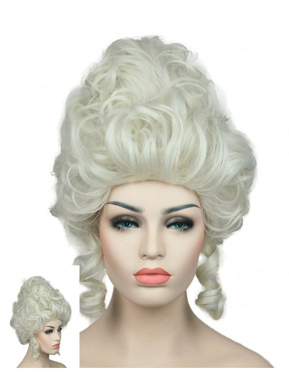 Marie Antoinette Princess Long Curly Blonde Synthetic Hair Wig