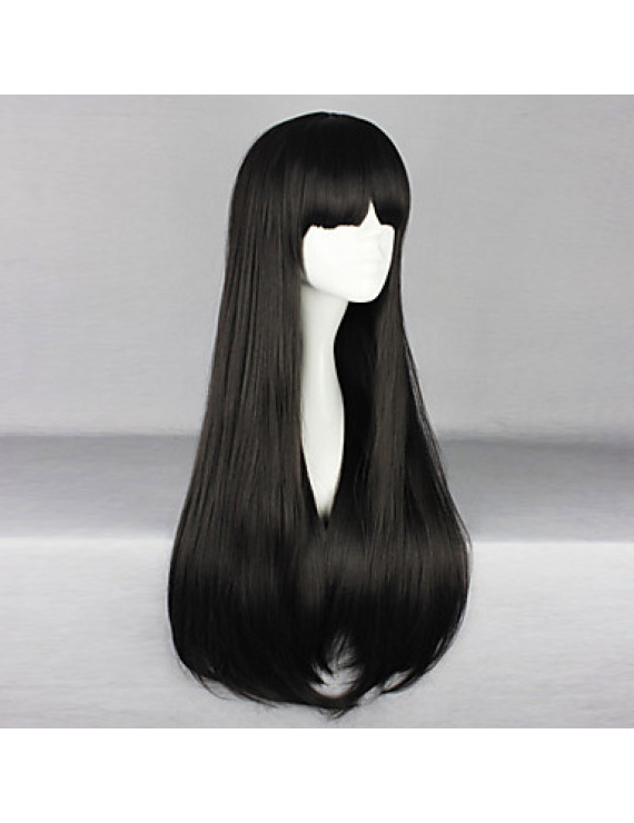 Heat Resistant Fiber Long Black Mixed Color Anime Punk Lolita Dress Wig